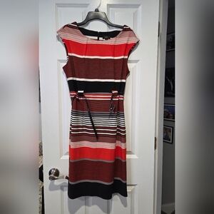 Striped Red and Black Dress
